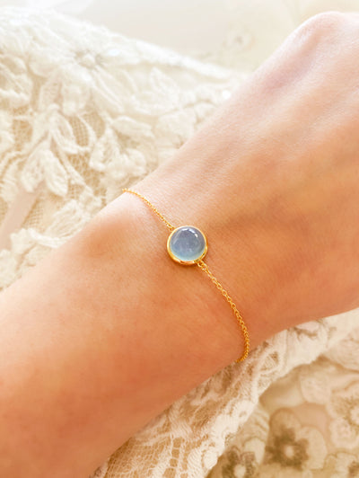 Something Blue Wedding Bracelet Gold