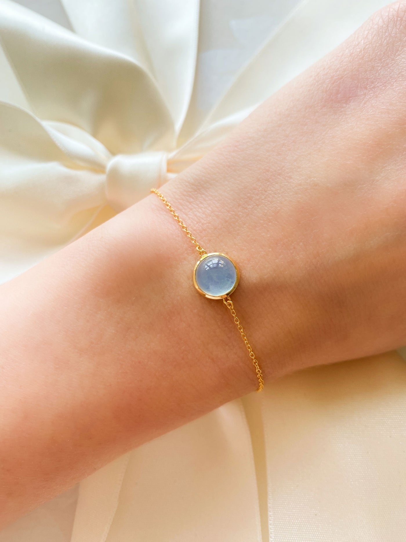 Something Blue Wedding Bracelet Gold