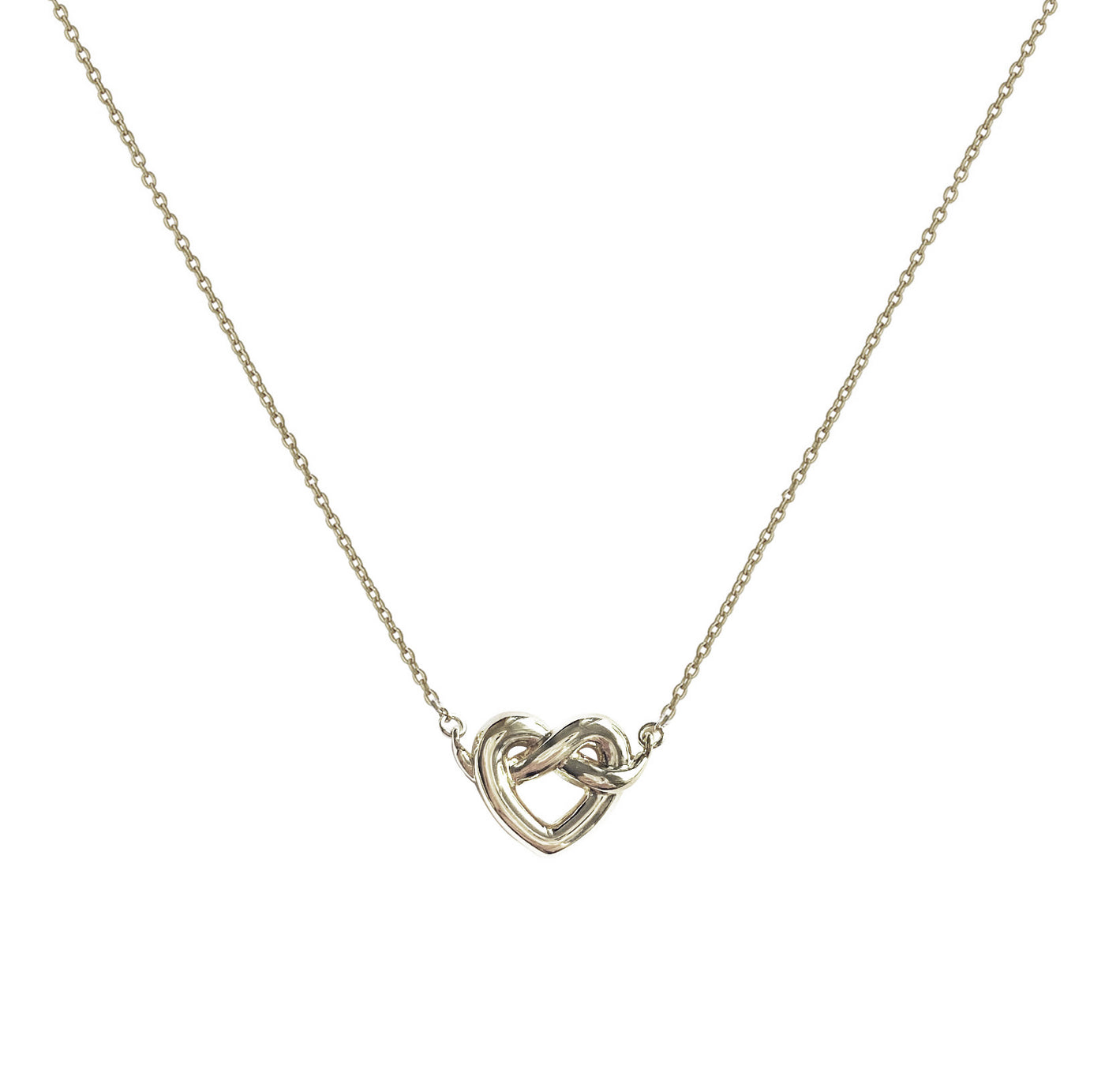 Sterling silver heart knot bridesmaid necklace