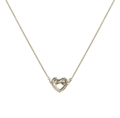 Sterling silver heart knot bridesmaid necklace